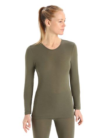 Loden Women's Icebreaker Merino 175 Everyday Long Sleeve Crewe Thermal Top One Piece & Sets | USA 1778YXFU